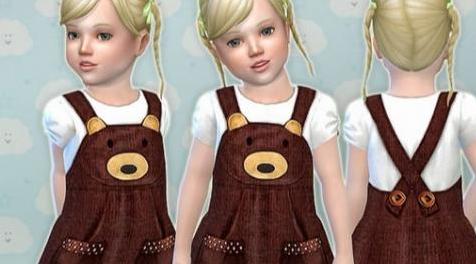 模拟人生4MOD lillka_Brown Bear Toddler Dress - 儿童熊熊连衣裙