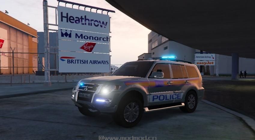 侠盗猎车手5MOD Metropolitan Police Mitsubishi Shogun 4X4 Airport ARV