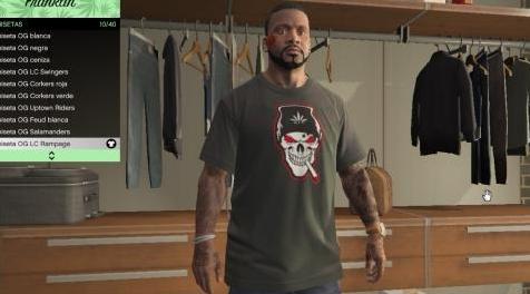 侠盗猎车手5MOD Skull T-Shirt/ Camiseta De Esqueleto