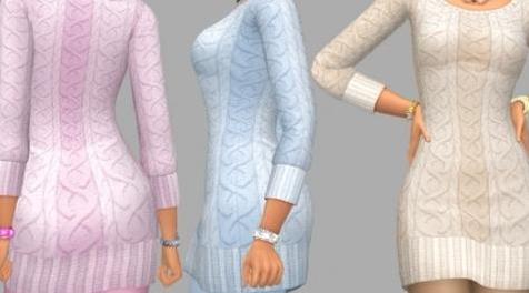 模拟人生4MOD  Sweater Dress 毛衣连衣裙