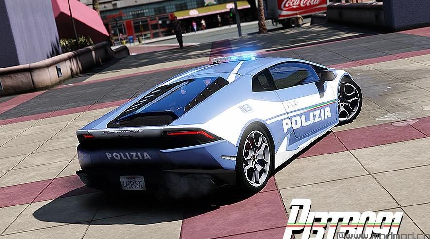 侠盗猎车手5「GTA5」Mod: Lamborghini Huracan - Polizia Italiana