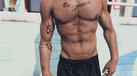 侠盗猎车手5「GTA5」Mod: XXXTENTACION Tattoos Body For Franklin