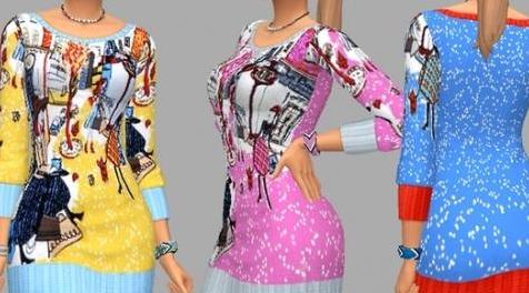 模拟人生4MOD Sweater Dress- Jamie 毛衣连衣裙