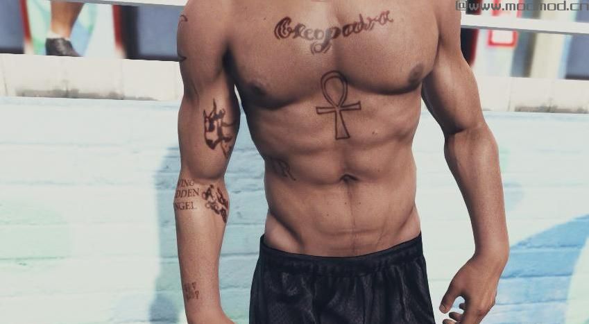 侠盗猎车手5「GTA5」Mod: XXXTENTACION Tattoos Body For Franklin