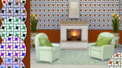 模拟人生4MOD Squared Squares Walls_marcorse 墙壁图案