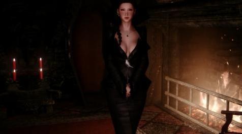 上古卷轴5：重置版MOD Kozakowy的黑色紧身胸衣连衣裙 - SSE CBBE BodySlide