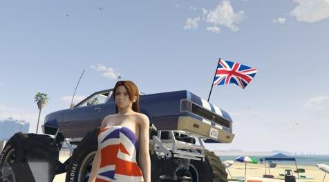 侠盗猎车手5「GTA5」Mod: Union Jack Towel for Mai Shiranui