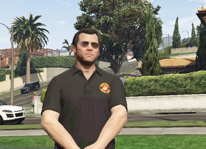 侠盗猎车手5「GTA5」Mod: Michael USMC Polo Shirt - US MARINE