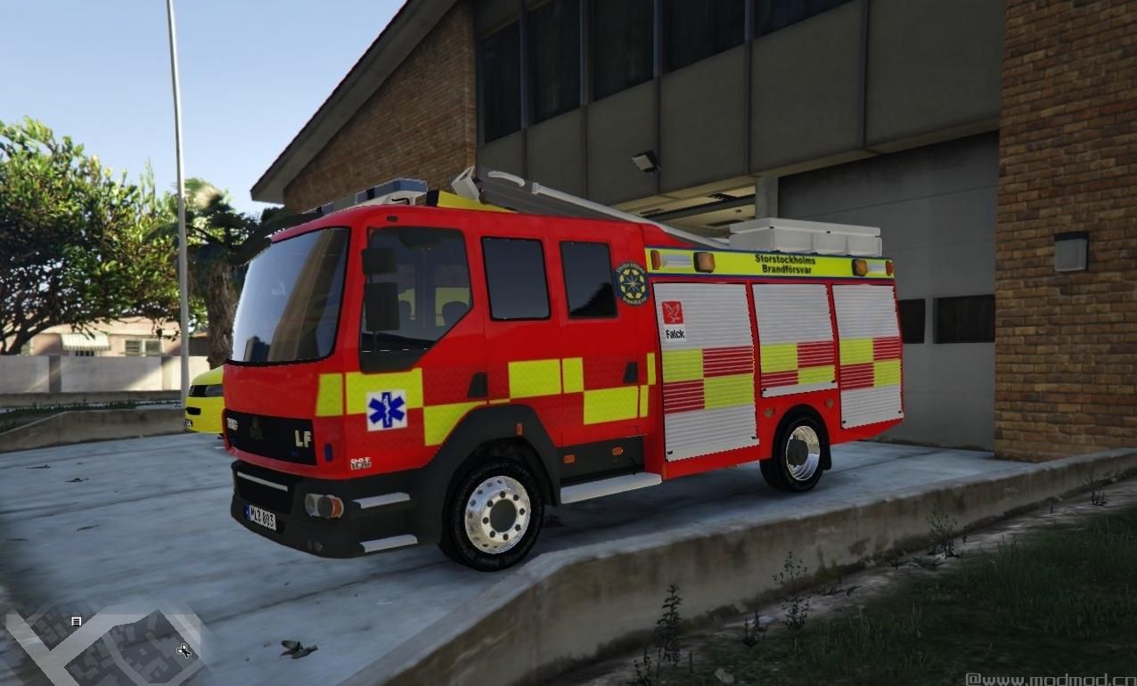 侠盗猎车手5「GTA5」Mod: R1 Swedish Firetruck