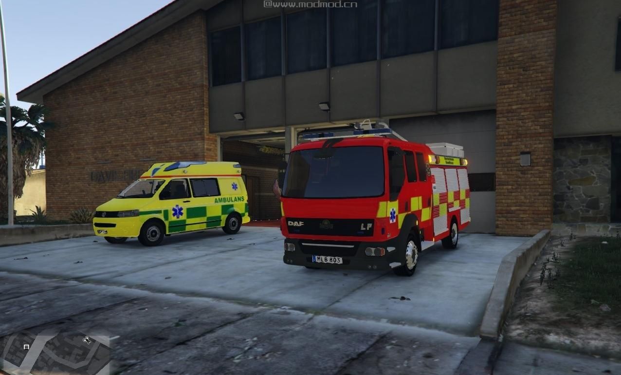 侠盗猎车手5「GTA5」Mod: R1 Swedish Firetruck