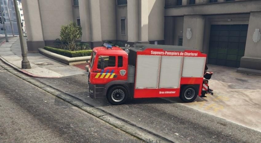 侠盗猎车手5「GTA5」Mod: [Texture] Camion Bras Porte-Conteneur Pompier Belgique