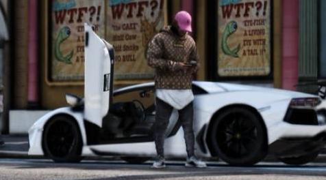 侠盗猎车手5「GTA5」Mod: Supreme LV hoodie Brown