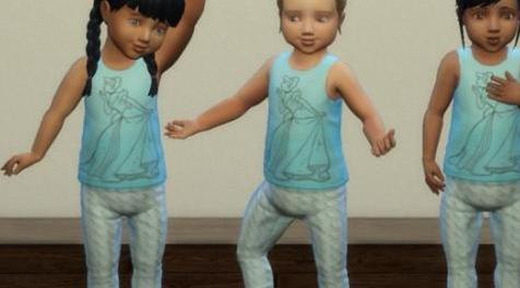 模拟人生4MOD Toddler Cinderella Pj Set - Toddlers SP needed 儿童服装