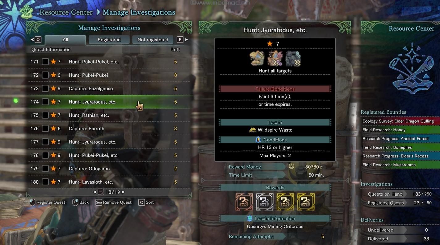 怪物猎人：世界MOD 怪物3星元素和疾病弱点状态