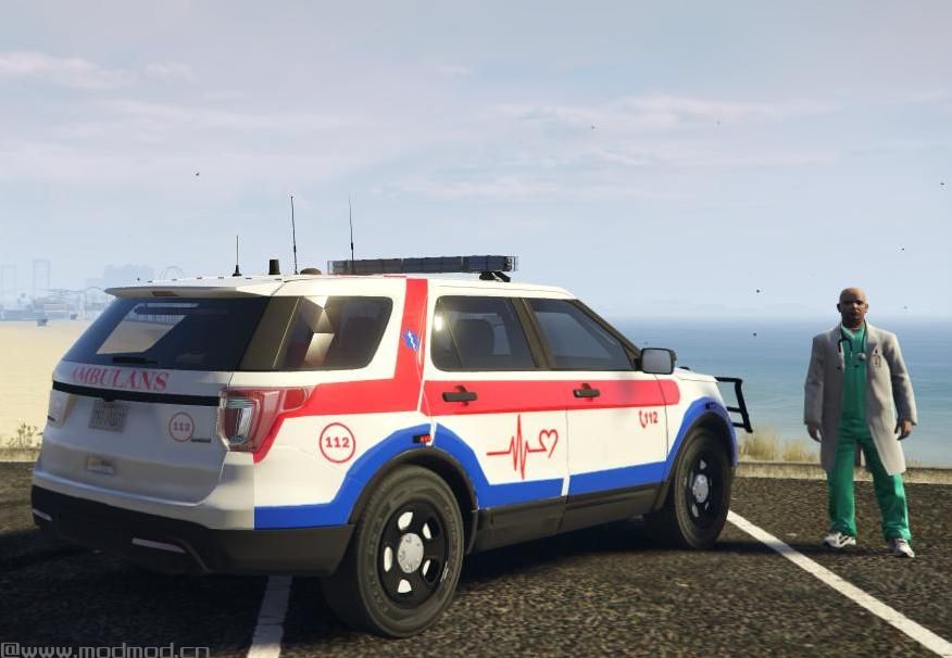 侠盗猎车手5「GTA5」Mod: T&uuml;rk Ambulans Livery (Ford Explorer) Re-texture