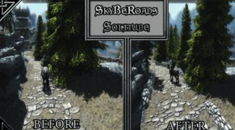 上古卷轴5：天际MOD 小而实用的MOD Skyrim.Better.Roads 天际之路+天际路灯2017年修改版