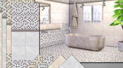 模拟人生4MOD MB-StoneCollection_Mina_SET 瓷砖