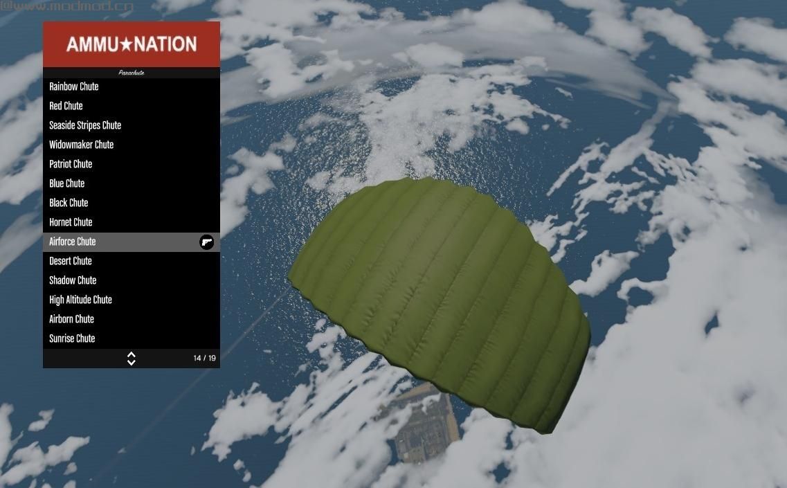 侠盗猎车手5「GTA5」Mod: Parachute Canopy Colour Swaps