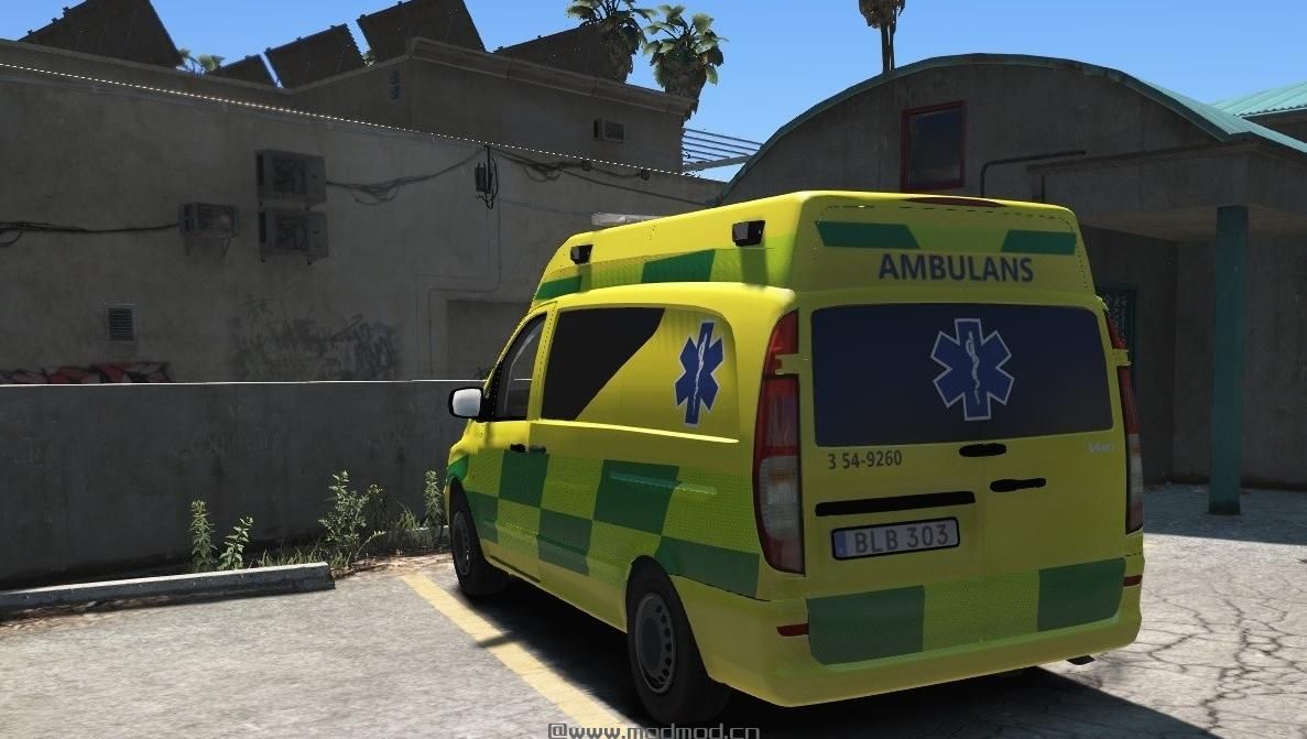 侠盗猎车手5「GTA5」Mod: Swedish Mercedes-Benz Vito Ambulance