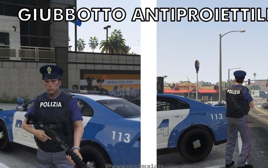 侠盗猎车手5「GTA5」Mod: Divisa Polizia Italiana - Italian Police Uniform
