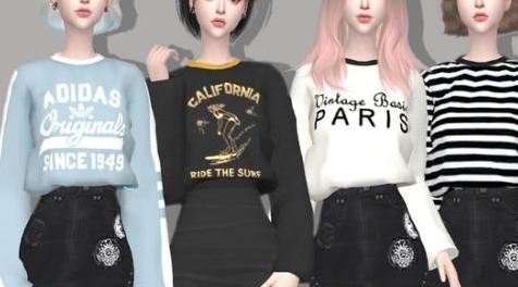 模拟人生4MOD ANKI - Tuck-in T-Shirt T恤