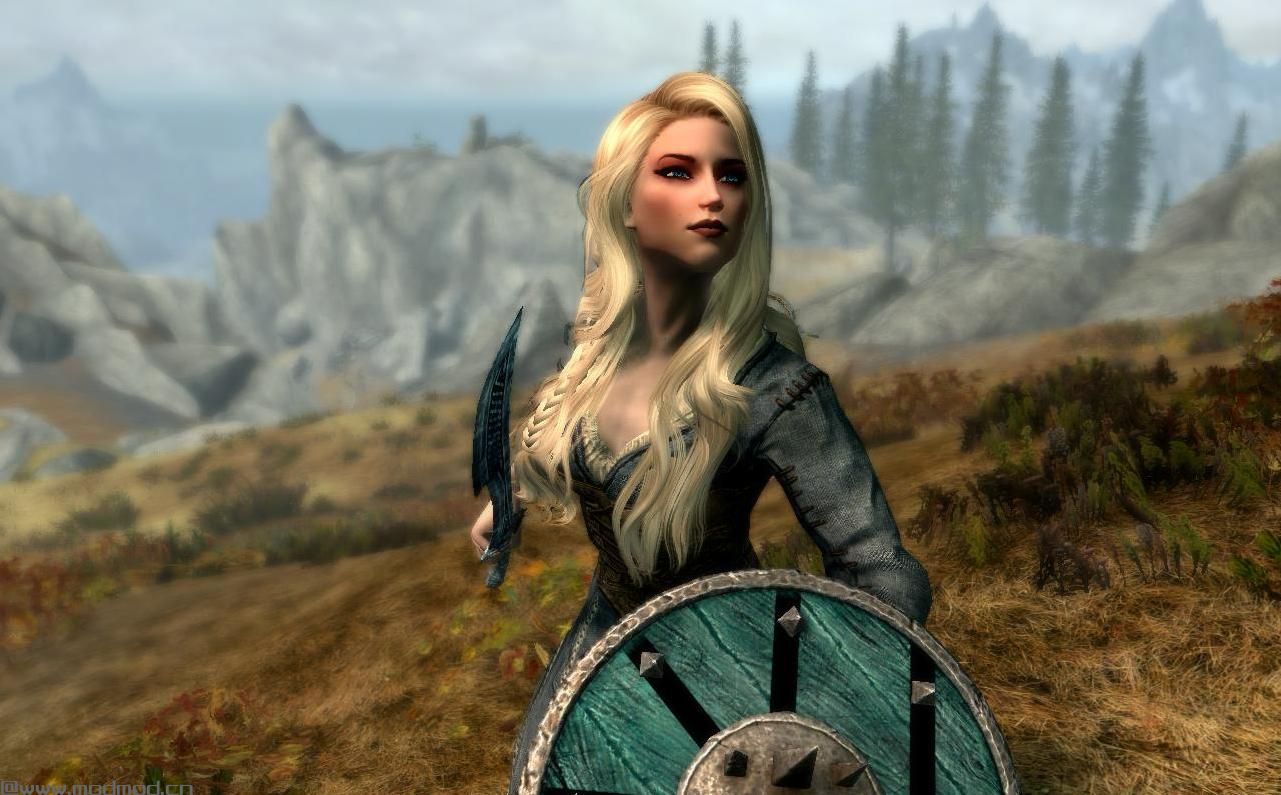 上古卷轴5：重置版MOD JWD的Lagertha The Viking Shieldmaiden - 女性独立随从（CBBE-UNP）