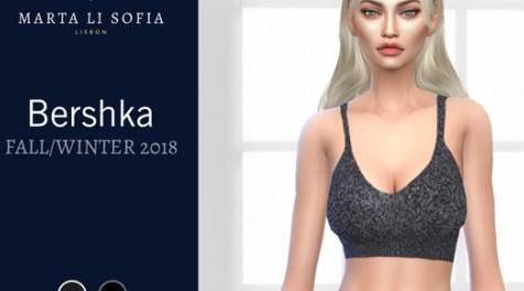 模拟人生4MOD Marta Li Bershka Glitter Top 上衣