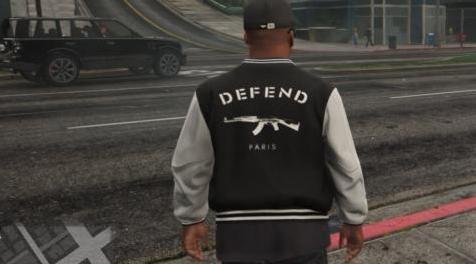 侠盗猎车手5「GTA5」Mod: veste jacket Defend Paris Kalachnikov