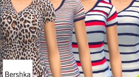 模拟人生4MOD 4 shirts Bershka collection 4件T恤