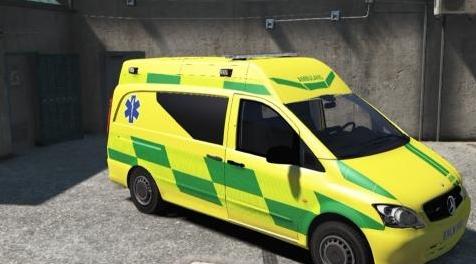 侠盗猎车手5「GTA5」Mod: Swedish Mercedes-Benz Vito Ambulance