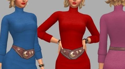 模拟人生4MOD Turtle Neck Dress - Nell 连衣裙