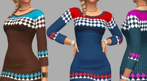 模拟人生4MOD Sweater Dress - Lori 毛衣连衣裙