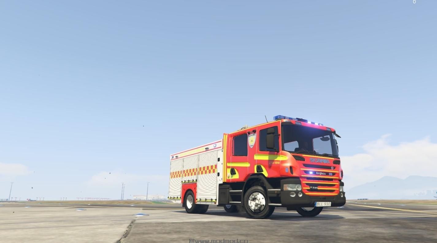 侠盗猎车手5「GTA5」Mod: Swedish Scania Fire Truck