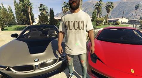 侠盗猎车手5「GTA5」Mod: Gucci Cities Cotton T-shirt
