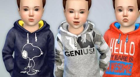 模拟人生4MOD Hoodie for Toddler Boys P06 童装
