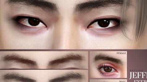 模拟人生4MOD Jeffrey Eyebrows N137 男性眉毛