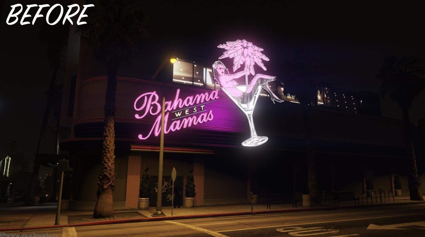 侠盗猎车手5「GTA5」Mod:  Restored Bahama Mamas neons