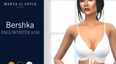 模拟人生4MOD Marta Li Bershka Front Knot Top 上衣