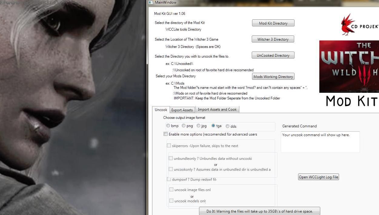 巫师3：狂猎MOD Mod Kit Gui工具用于DLC解压缩导入和导出资源
