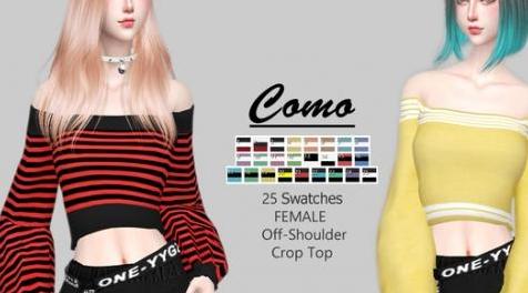 模拟人生4MOD COMO - Off Shoulder - Top 露肩 上衣