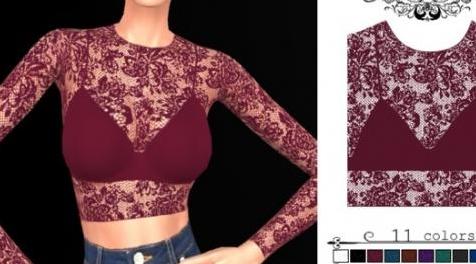 模拟人生4MOD Lace Top 蕾丝上衣