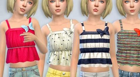 模拟人生4MOD Ruffle Cami Top 上衣