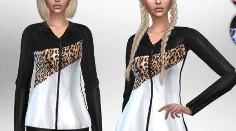 模拟人生4MOD Cheetah Print Jacket 豹纹印花夹克