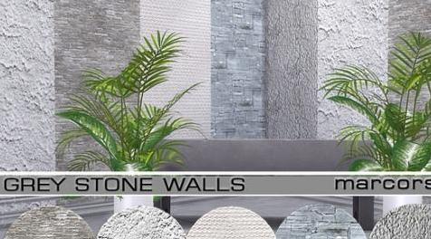 模拟人生4MOD Grey Stone Walls_marcorse 灰色石墙