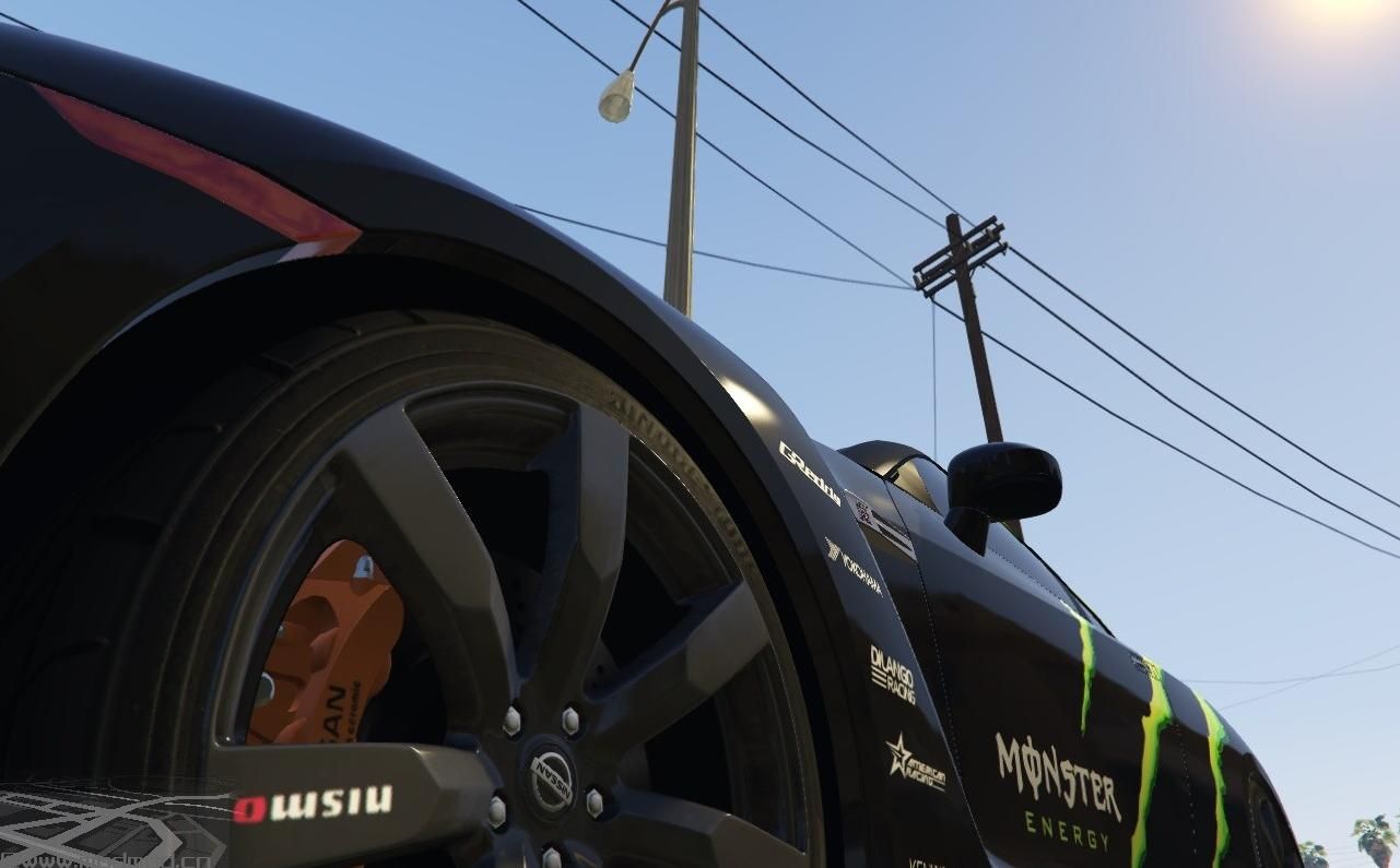 侠盗猎车手5「GTA5」Mod: Nissan GTR (r35) Monster Energy Livery