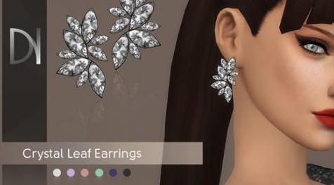 模拟人生4MOD Crystal Leaf Earrings 水晶叶耳环