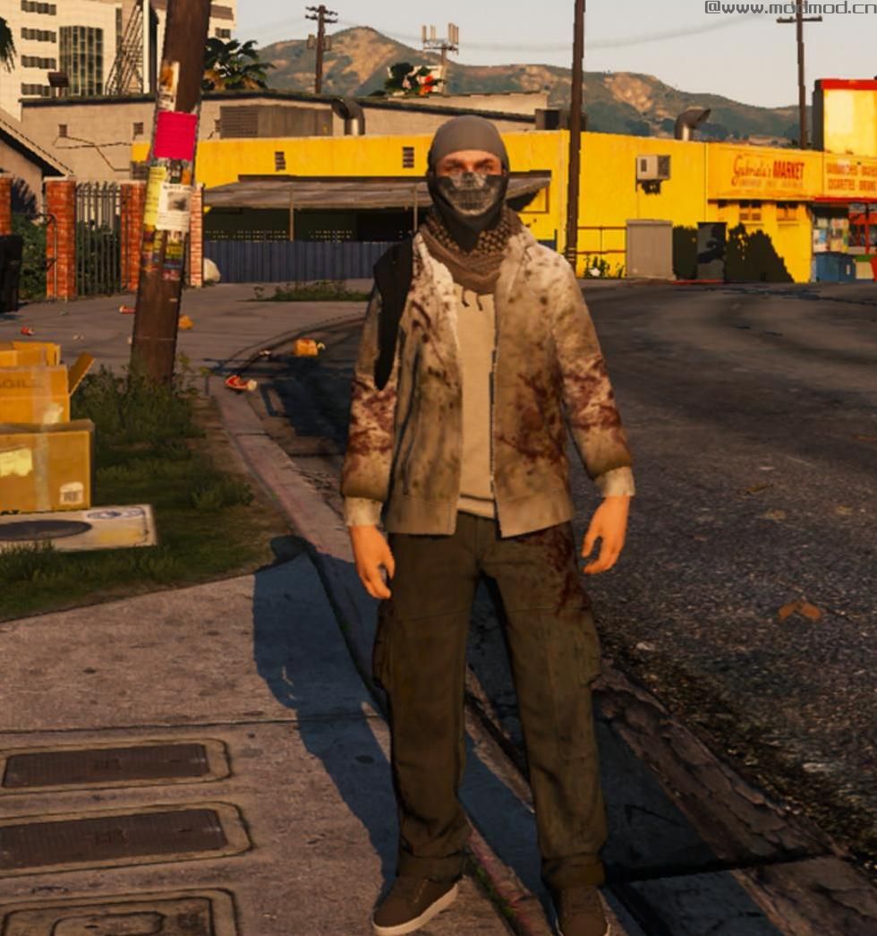 侠盗猎车手5「GTA5」Mod: Bloody / Dirty Hoodie for MP character