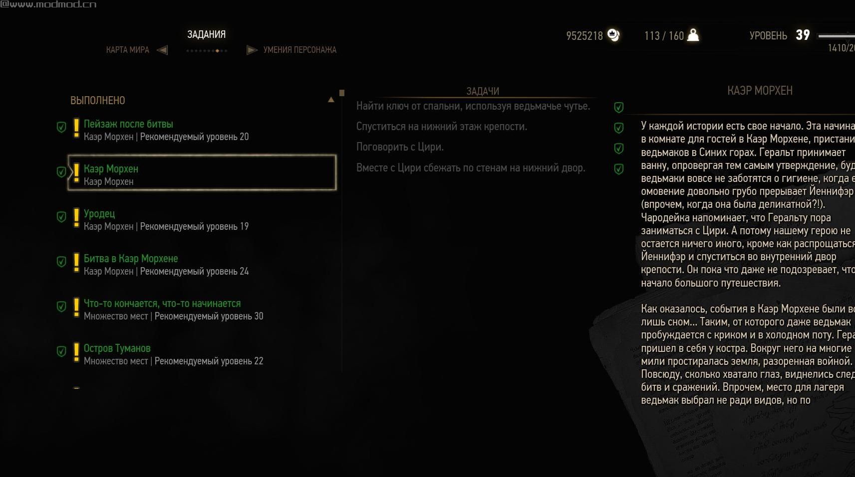 巫师3：狂猎MOD 39级通关游戏存档