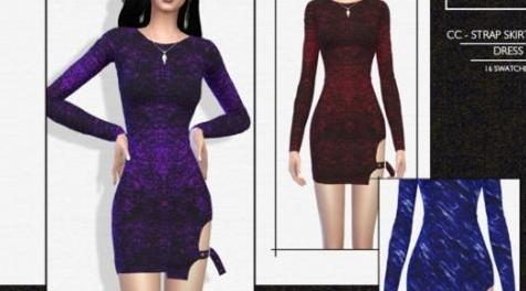 模拟人生4MOD CC.Strap Skirt Night Dress 晚礼服