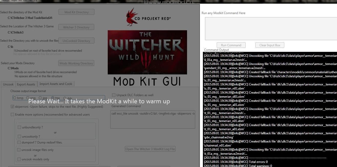 巫师3：狂猎MOD Mod Kit Gui工具用于DLC解压缩导入和导出资源